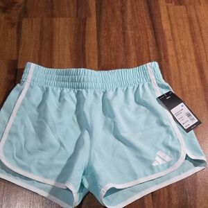 Light Blue Athletic Shorts Kids Nwt Elastic Waistband Woven With Binding 10 12